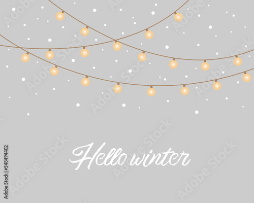 Hello winter. Garland gelb. 