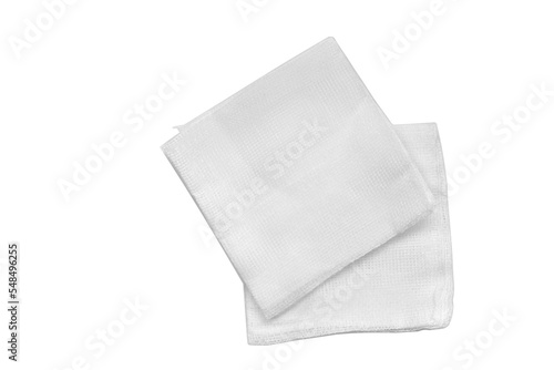 Gauze in square shape isolated on white background,top view photo