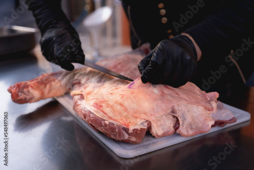 Preparing lamb ribs to stuff 1