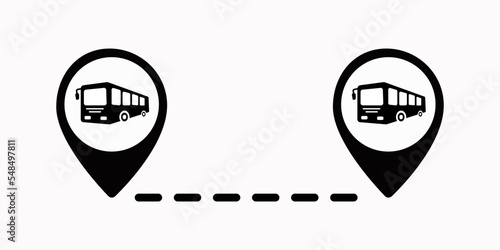 Bus Route Icon Vector Logo Template Design Element