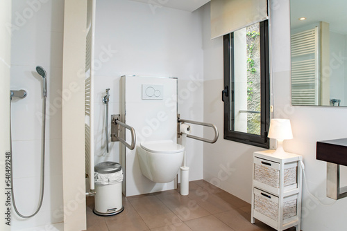 Bathroom adapted for people with disabilities