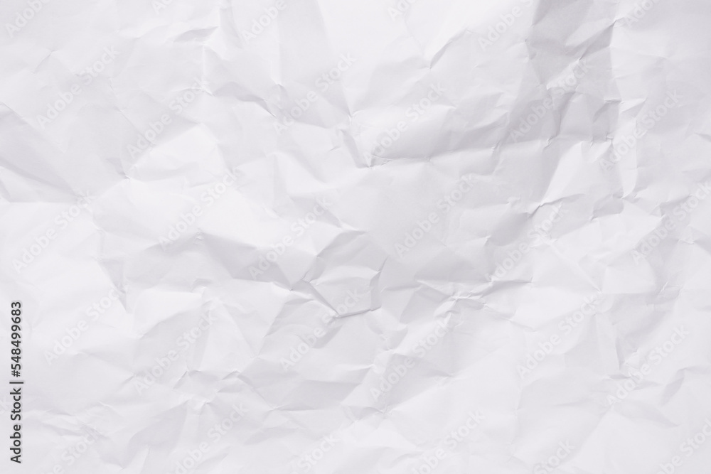 Obraz premium White crumpled paper texture background, clean white wrinkled paper, top view.