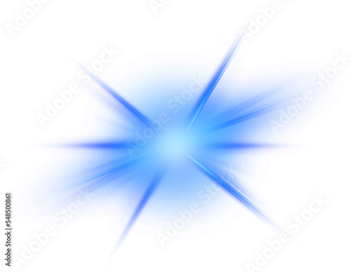 Transparent lens flare effects. Blue sparkle flash