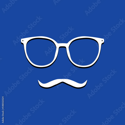Beard face. Spectacles faceless avatar. Male sign character vector illustration.