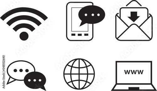 Iconos señales de comunicación de líneas