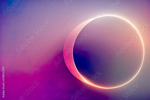 abstract background with glowing circles, abstract background in pink-violet, glowing circle, illustration, rendered