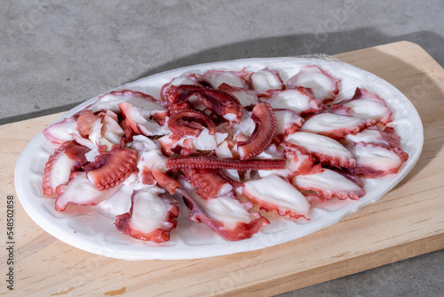 Delicious lightly boiled octopus dish