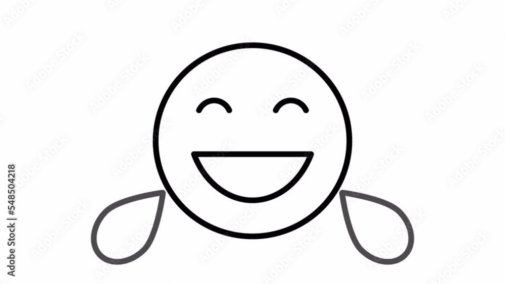 Smiling emoji. Transparent background. Line icon animation. Smiling emoji. Transparent background. Line icon animation.