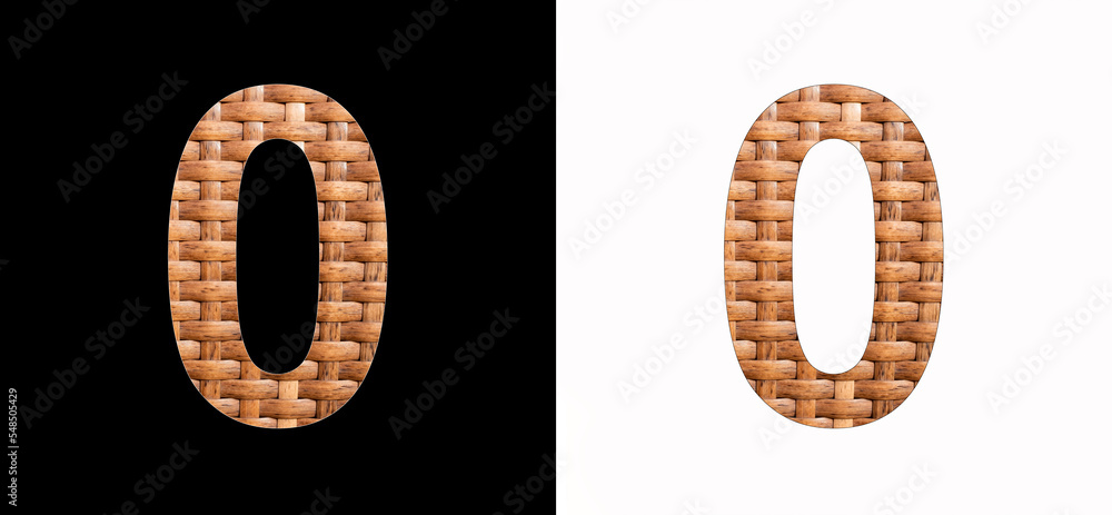 Number zero (0) - Natural rattan background Stock Photo | Adobe Stock
