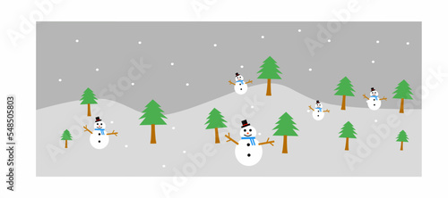 snowman and tree illustration