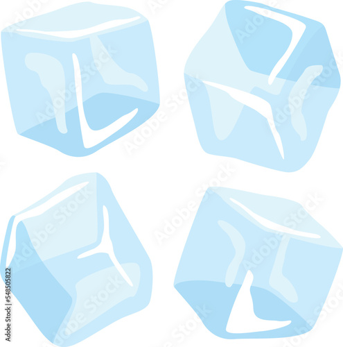 Ice cube icons isolation on white background