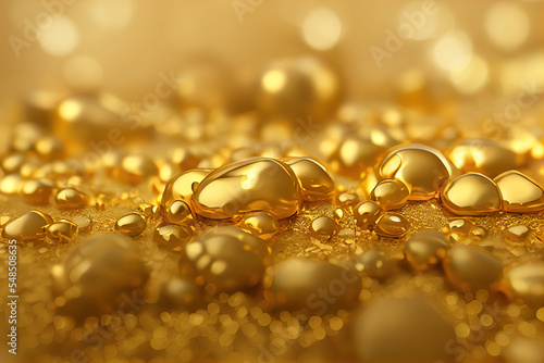 Glitter gold background. Ai render
