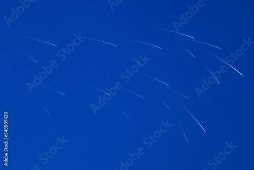 Meteor and Stars Universe background.meteorite fall asteroid comet in the starry sky.