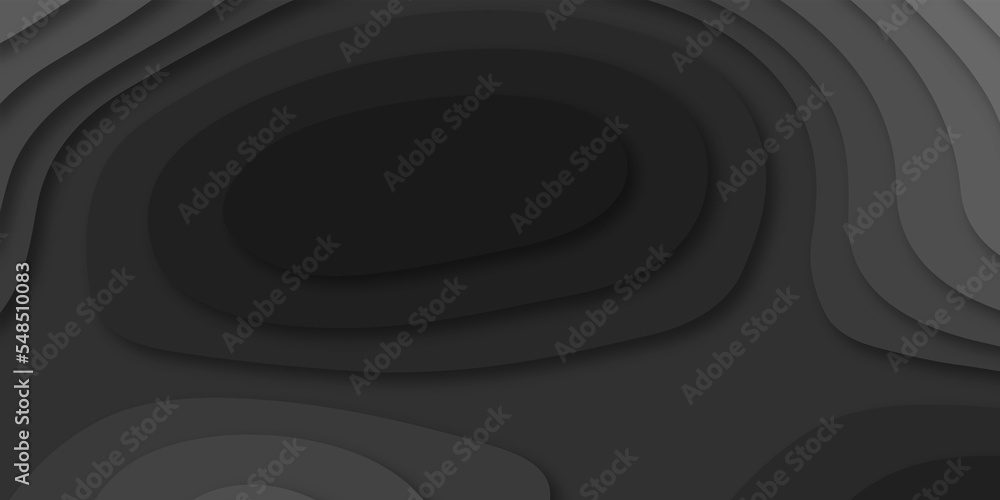 Geometric papercut black luxury background and elements, topography map concept. Abstract paper cut layered black posters. Fluid shapes brochure template. For banner, identity card, cover. Geometric papercut black luxury background and elements, topography map concept. Abstract paper cut layered black posters. Fluid shapes brochure template. For banner, identity card, cover.