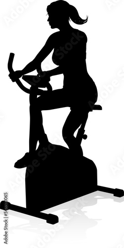 Gym Woman Silhouette Statio...