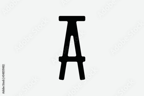A combination logo of the shape of a chair and the letter A font