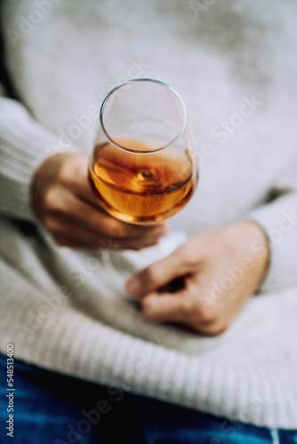 Man with glasses of rose wine