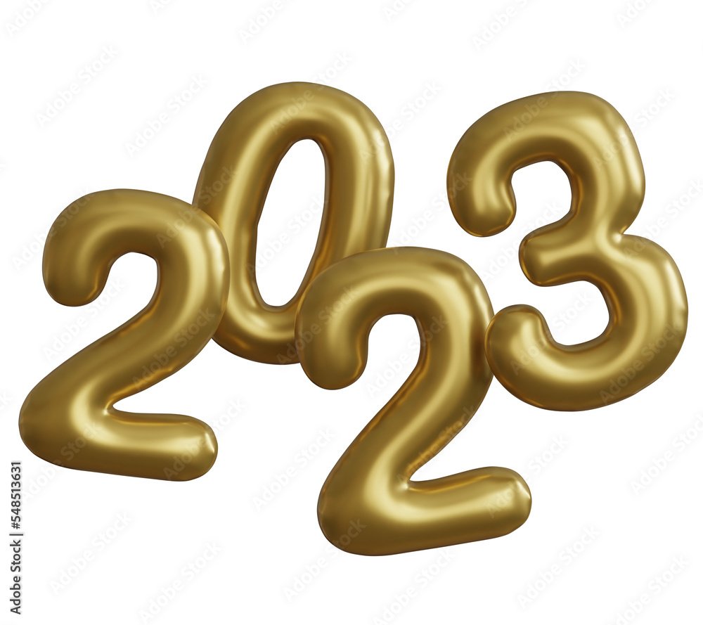 3D Realistic Gold Foil Balloons. Merry Christmas and Happy New Year 2023. 3D Realistic Gold Foil Balloons. Merry Christmas and Happy New Year 2023.