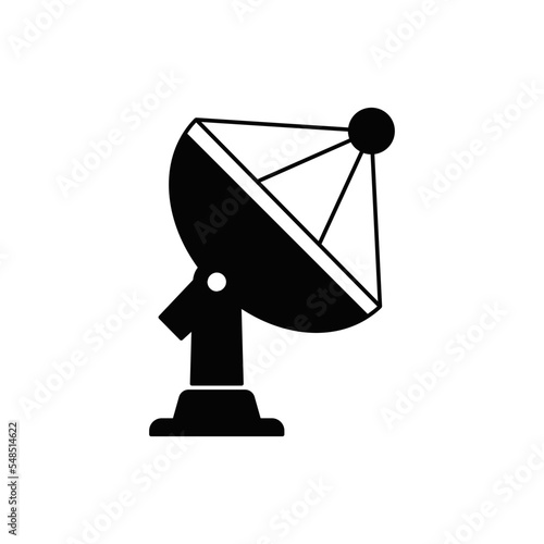 Antenna telecommunication transmitter icon in black flat glyph, filled style isolated on white background