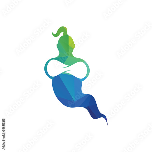 Genie Logo Design. Magic Fantasy genie concept logo.