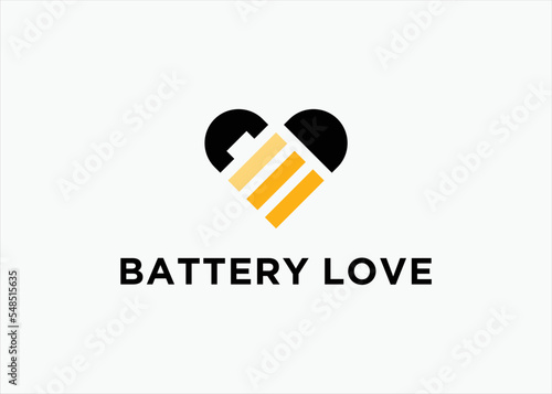love battery logo design vector silhouette illustration