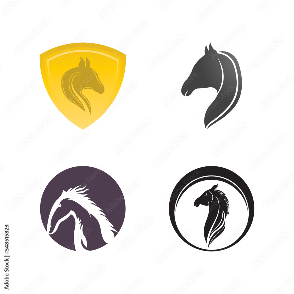 Horse head logo icon template design