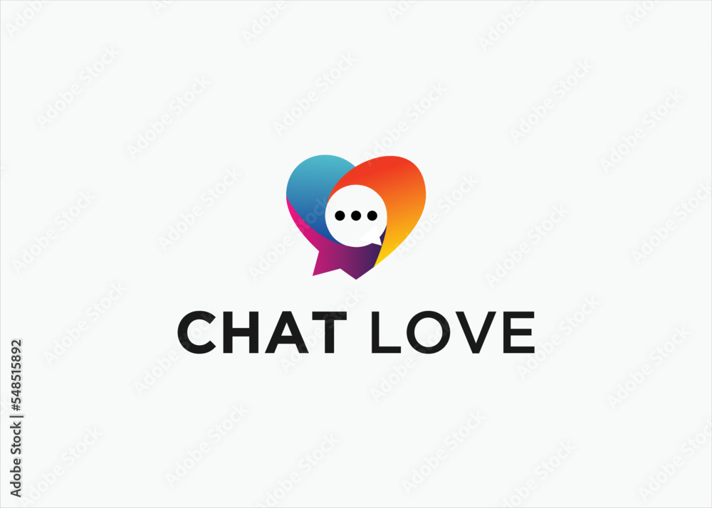 chat love logo design vector silhouette illustration chat love logo design vector silhouette illustration