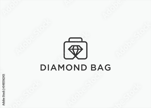 diamond worker logo design vector silhouette illustration