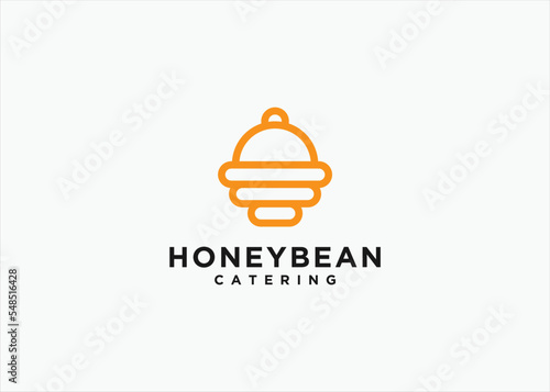 honey restaurant logo design vector silhouette illustration