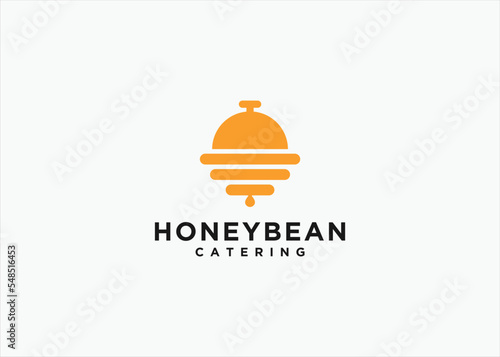 honey restaurant logo design vector silhouette illustration