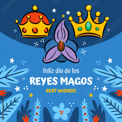 Canvastavla Feliz dia de los reyes magos greeting card