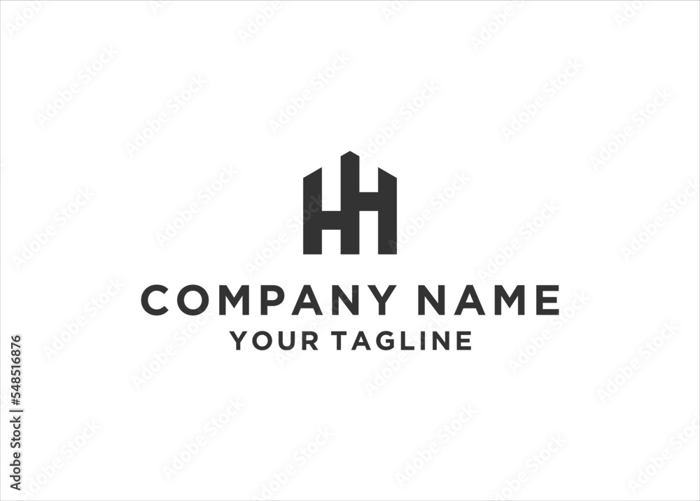 Letter HH home logo design template elements
