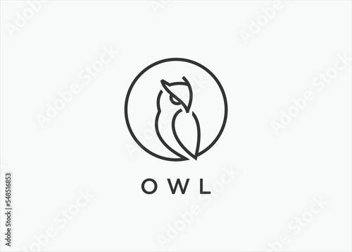 owl logo design vector silhouette illustration