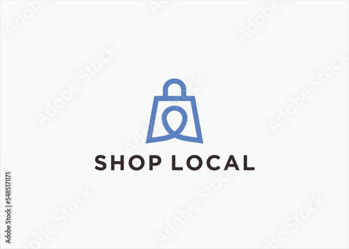 shopping location logo design vector silhouette illustration