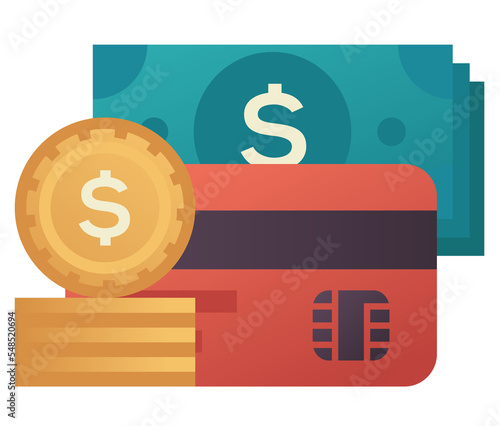 Debit card flat design style icon