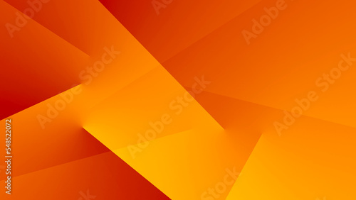 Yellow orange red abstract background for design. Geometric shapes. Triangles, squares, stripes, lines. Color gradient. Modern, futuristic. Light dark shades. Web banner. photo