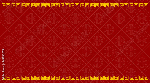 Background template with chinese pattern in red