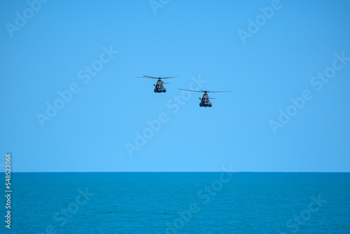 Flying military helicopters