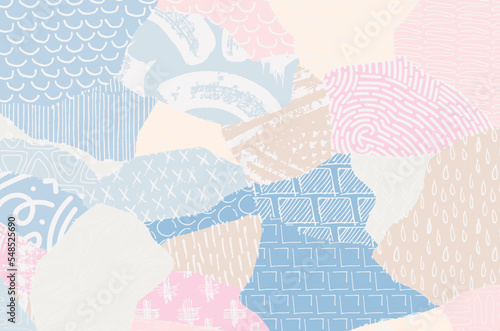 Abstract black strokes, Hand sketched Vector Pattern. Retro abstract pattern in geometric style. Abstract multicolored geometric pattern.	
