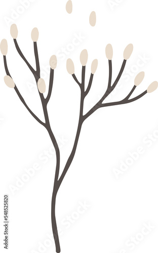 Christmas flower botanical clipart illustration in flat cartoon style. Merry Christmas and Happy New year floral evergreen element, isolated