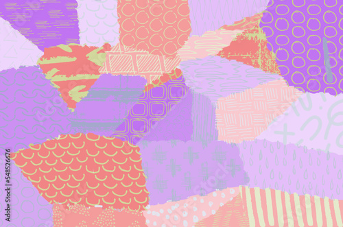 Abstract black strokes, Hand sketched Vector Pattern. Retro abstract pattern in geometric style. Abstract multicolored geometric pattern.	