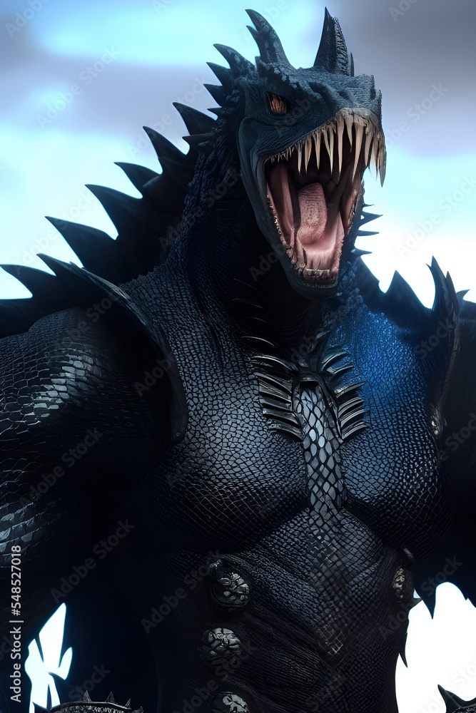 Dragon World fantasy warrior character 3d illustration Dragon World fantasy warrior character 3d illustration