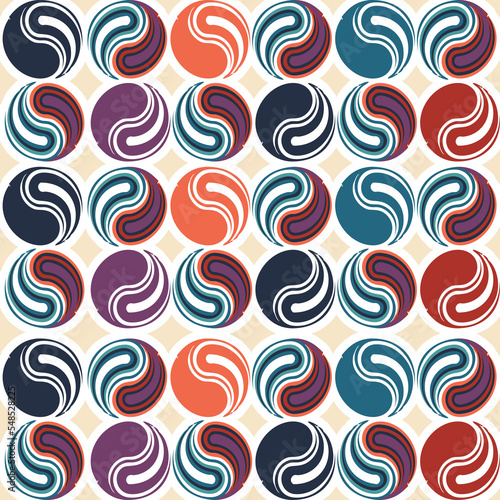 Circles illusion seamless pattern. For print, fashion design, wrapping wallpaper