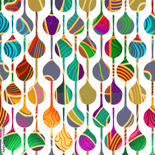 Seamless colorful pattern with modern drops
