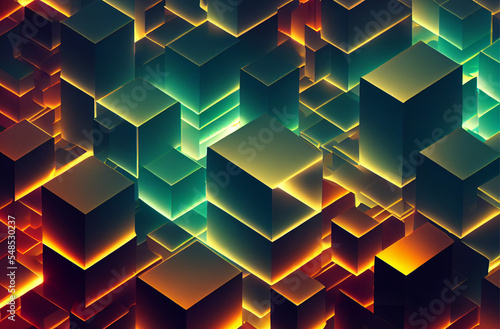 Wallpaper Mural Abstract line surface composition 3d illustration wallpaper Torontodigital.ca
