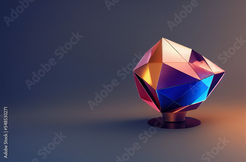 Wallpaper Mural diamond in the dark Crystal stone, diamond floating alone, 3D-Illustration  Torontodigital.ca
