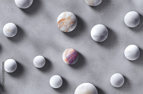 Marble orb on grey Surface Premium Background