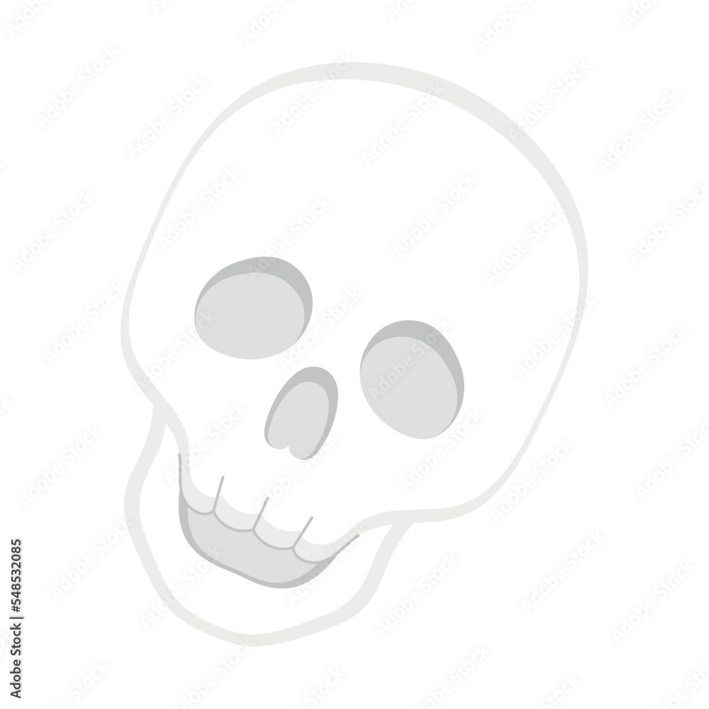 Isolated white skull sketch icon Vector illustration Isolated white skull sketch icon Vector illustration