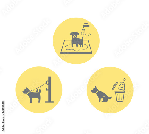 ペットマナーのアイコンセット