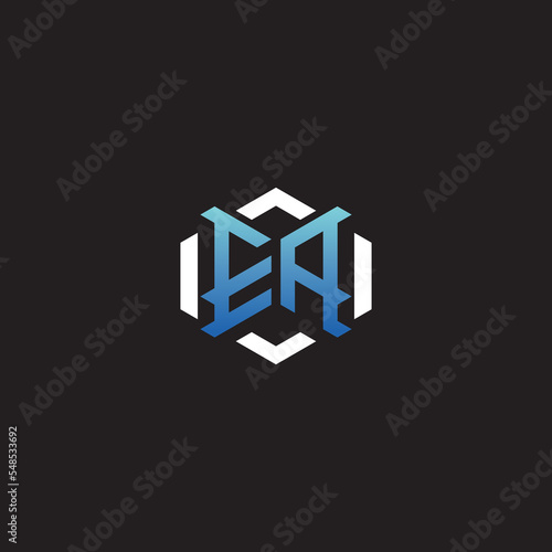 EA initial esport logo and blue monogram gaming ideas